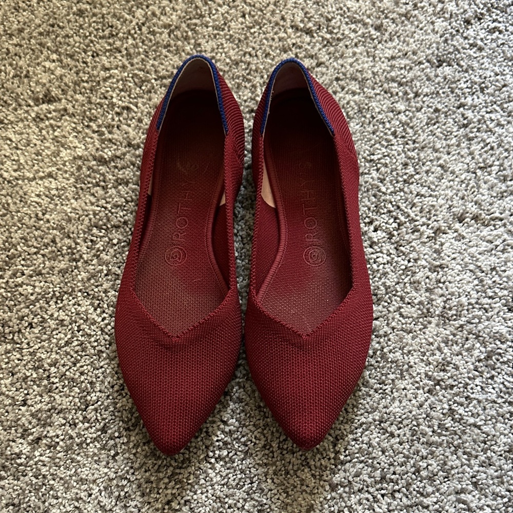 Rothy’s Pointed Knit Flats - Burgundy